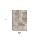 2' X 3' Light Blue Abstract Power Loom Area Rug