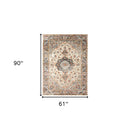 9' X 12' Ivory Medallion Power Loom Area Rug