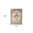 9' X 12' Ivory Medallion Power Loom Area Rug