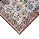 8' X 10' Ivory Brown and Orange Floral Power Loom Area Rug