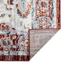 8' X 10' Ivory Brown and Orange Floral Power Loom Area Rug