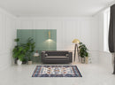 8' X 10' Ivory Brown and Orange Floral Power Loom Area Rug