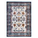 8' X 10' Ivory Brown and Orange Floral Power Loom Area Rug