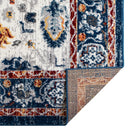 8' X 10' Ivory Brown and Orange Floral Power Loom Area Rug