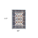 8' X 10' Ivory Brown and Orange Floral Power Loom Area Rug