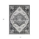 8' X 10' Gray Rust and Orange Medallion Power Loom Area Rug