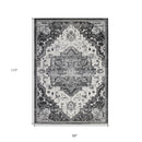 8' X 10' Gray Rust and Orange Medallion Power Loom Area Rug