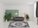 8' X 10' Gray Rust and Orange Medallion Power Loom Area Rug