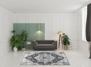 8' X 10' Gray Rust and Orange Medallion Power Loom Area Rug