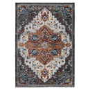 8' X 10' Gray Rust and Orange Medallion Power Loom Area Rug