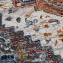 8' X 10' Gray Rust and Orange Medallion Power Loom Area Rug