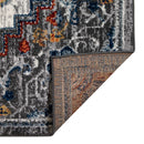 8' X 10' Gray Rust and Orange Medallion Power Loom Area Rug