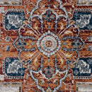 8' X 10' Gray Rust and Orange Medallion Power Loom Area Rug