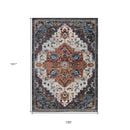 8' X 10' Gray Rust and Orange Medallion Power Loom Area Rug