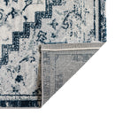 8' X 10' Gray Rust and Orange Medallion Power Loom Area Rug