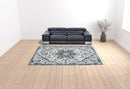 8' X 10' Gray Rust and Orange Medallion Power Loom Area Rug
