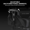 Gray Bluetooth Gaming Chair With Footrest For Home Office