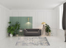 5' x 7' Light Gray Abstract Power Loom Area Rug