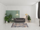 5' x 7' Light Gray Abstract Power Loom Area Rug