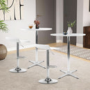 White Round Pub Table With Sturdy Crossbase 39 Inches