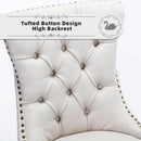 Beige Linen Dining Chairs Set Of 4 With Nailhead Trim