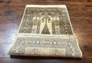 Silk Indian Kashmiri Rug 3x4, Very Fine 400 KPSI, Silk Prayer Rug, Handmade