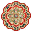 5' X 5' Green Round Wool Floral Hand Tufted Area Rug