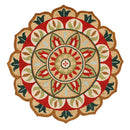 6' X 6' Blue Round Wool Floral Hand Tufted Area Rug
