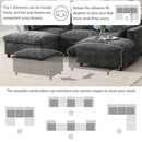 [VIDEO]86.5'' Chenille Modular Sectional Sofa with Storage Pockets, 5 Seat U Shaped Couch Set with Pillows,Free Combination,Modern Cloud Sofa with 2 Movable Ottoman for Living Room,Apartment,3 Colors