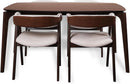 Contemporary Walnut Veneer Dining Table Set Chairs