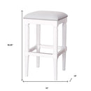 31" Light Gray And White Solid Wood Backless Bar Height Bar Chair