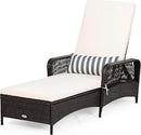 Adjustable Rattan Chaise Lounge Chair for Outdoor Relaxation