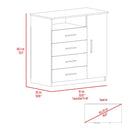 36" Light Gray Four Drawer Dresser