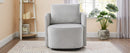 Modern 360° Swivel Accent Barrel Armchair in Grey Chenille, 29.9' Upholstered with Curved Design for Living Room, Bedroom, Office, and Hotel