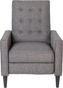 Ezra Pushback Recliner Gray Fabric Mid Century Modern