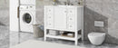36' Bathroom Vanity with Sink Combo, One Cabinet and Three Drawers, Solid Wood and MDF Board, White (Old Sku:SY999505AAK)