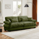Modern Sofa With Bolstered Armrests And Pillows