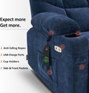Power Lift Recliner Chair Navy Blue With Extended Footrest
