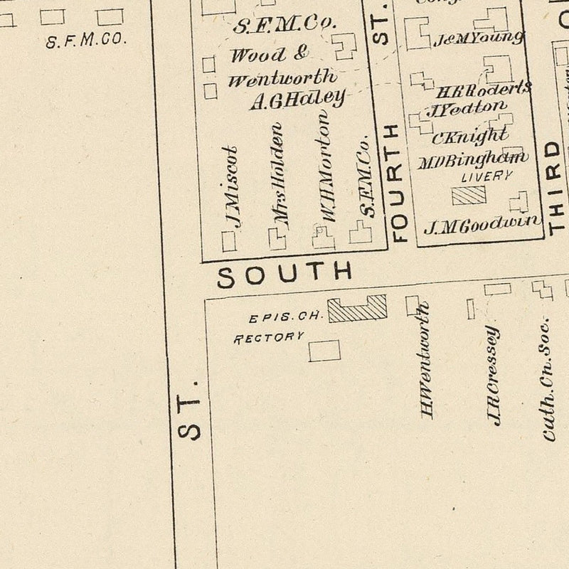 Vintage Map of Rollinsford, New Hampshire 1892