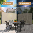 Retractable Side Awning, 118 x 63 in, Waterproof and UV-Resistant, Privacy Screen for Patio, Balcony, Garden, Beige Polyester with Dark Grey Frame