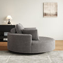 55''L Corduroy Chenille Foam Single Swivel Chair, Fluffy Modern Sleeper, 360 Degree Swivel Chair for Living Room, Bedroom, Lounge and Projection Room