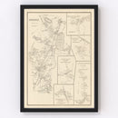 Vintage Map of Moultonville, New Hampshire 1892