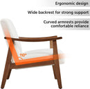 Ivory Professionally Upholstered Fabric Armchair High Back