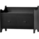 Modern Style 4-in-1 Multiple Functions Hallway Coat Rack with Seven Metal Black Hooks, Entryway Bench Hall Tree with Ample Storage Drawer, Black