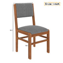 5PCs Rectangle Wooden Dining Table Set, Mid-Century Modern Kitchen Table and 4 Upholstered Chairs for Home, Saving Space