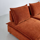 Modern Armless Accent Chair, Single Sofa Couch with Ottoman - Compact Design, Space-Saving Seating for Living Room, Bedroom, Apartment, Office