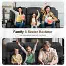 Three Seat Recliner Sofa With Flip Backrest And USB Ports