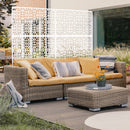 Outdoor & Indoor Metal Privacy Screen 76' H×48' W Freestanding Decorative Privacy Screen White