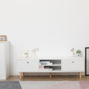 Elegant and Functional 2 Drawer TV Cabinet with Solid Wood Legs - 56 * 15 * 17 Inches