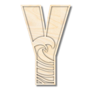 Unfinished Wood Layered Themed Letters | Wave | A-Z | 2 Piece | up to 24"